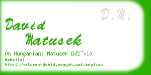 david matusek business card